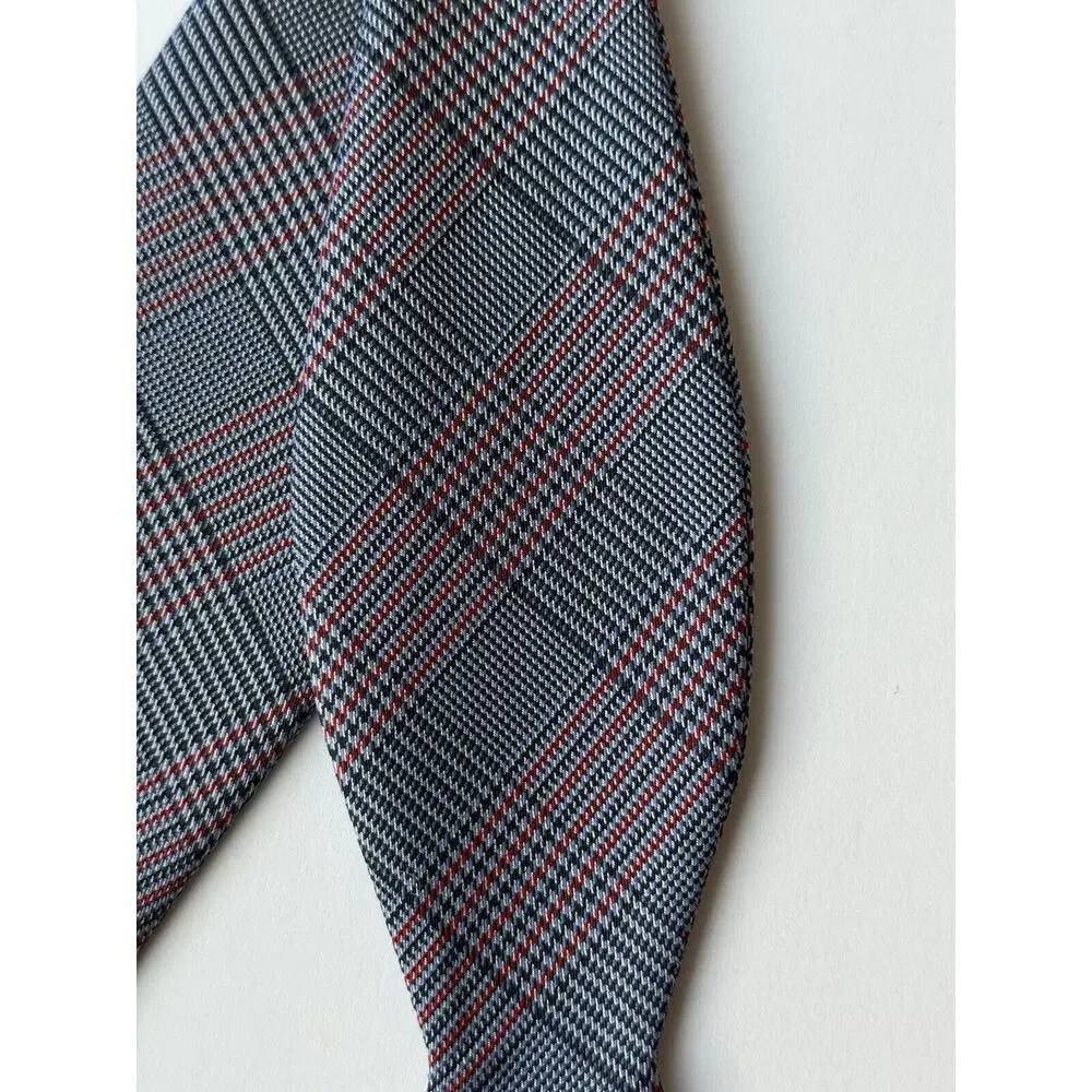 Ben Sherman Men's Silk Blend Bow Tie‎ Adjustable Navy/Light Blue & Red Plaid